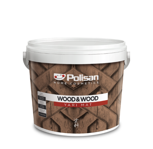 Polisan Wood&Wood  Yarı Mat Su Bazlı Ahşap Verniği Şeffaf 0,75L